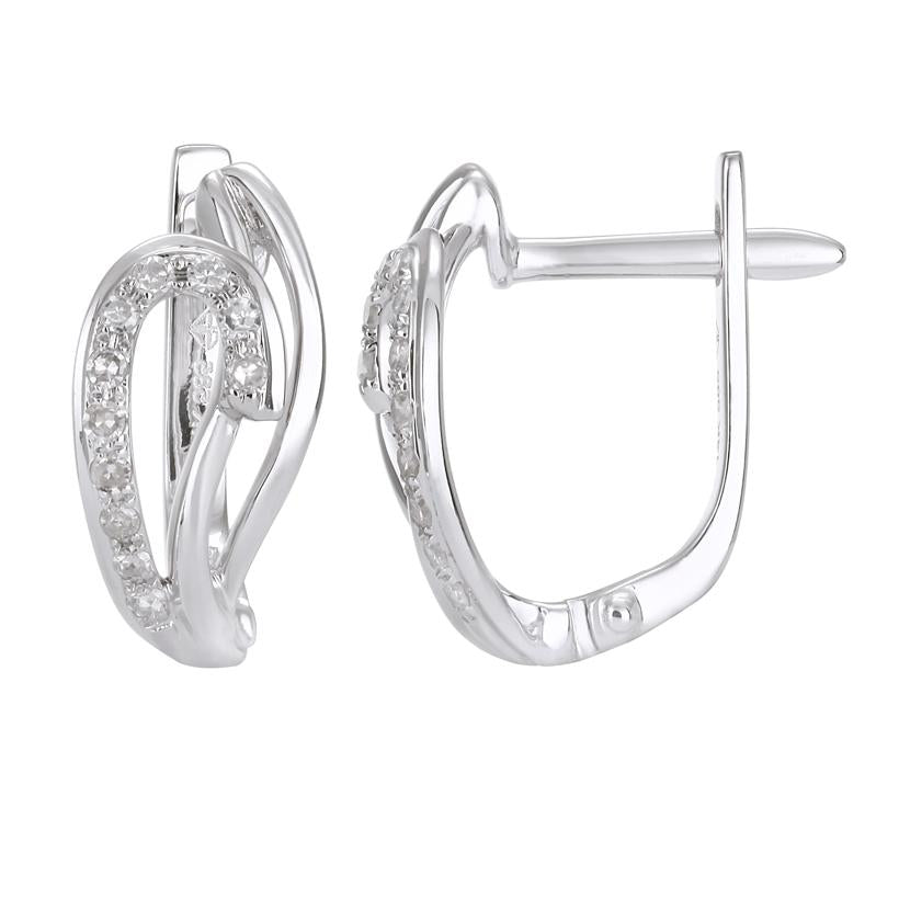 0.16 Ctw Diamond 14k White Gold Womens Diamond Earrings