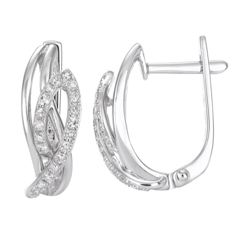 0.26 Ctw Diamond 14k White Gold Womens Diamond Earrings