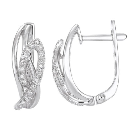 0.26 Ctw Diamond 14k White Gold Womens Diamond Earrings