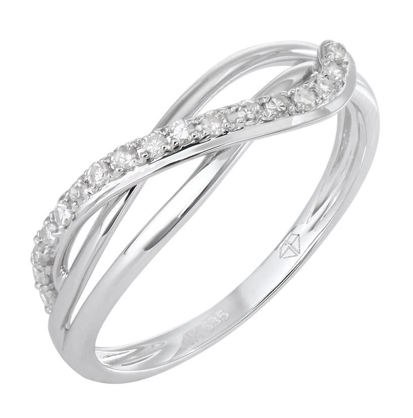 0.14 Ctw Diamond 14k White Gold Womens Diamond Ring