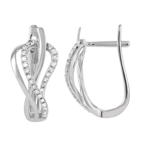 0.15 Ctw Diamond 14k White Gold Round Shape Womens Diamond Earrings