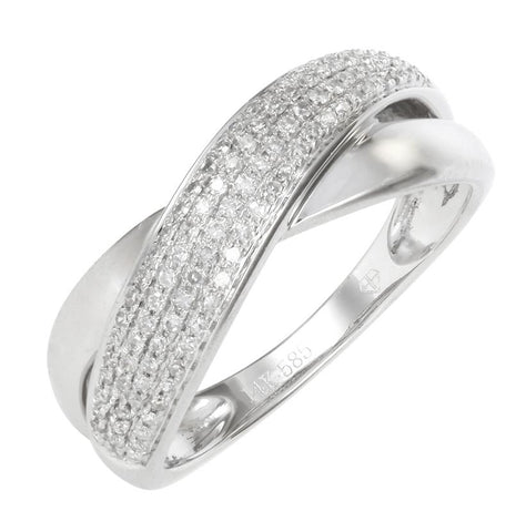 0.36 Ctw Diamond 14k White Gold Womens Diamond Ring