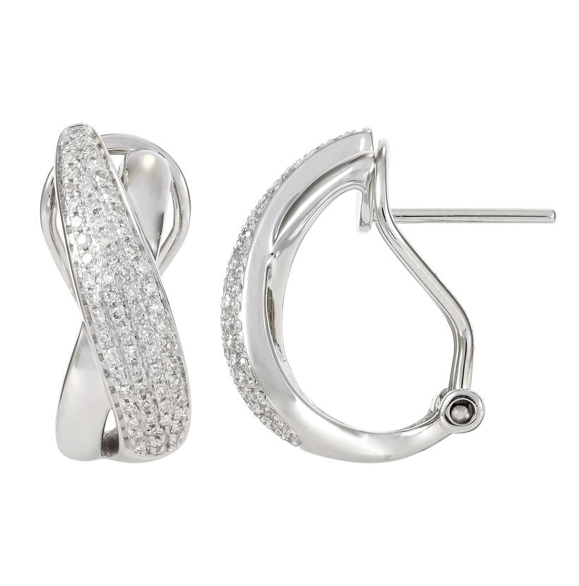 0.47 Ctw Diamond 14k White Gold Womens Diamond Earrings