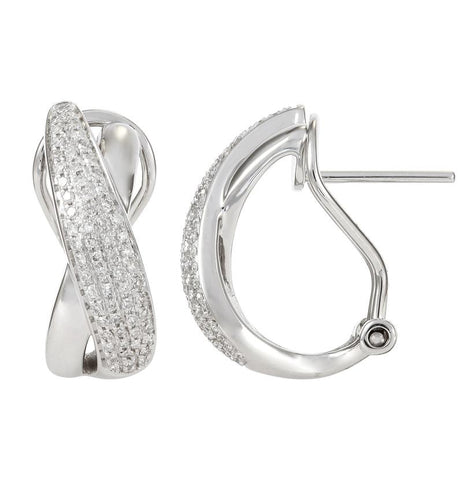 0.47 Ctw Diamond 14k White Gold Womens Diamond Earrings