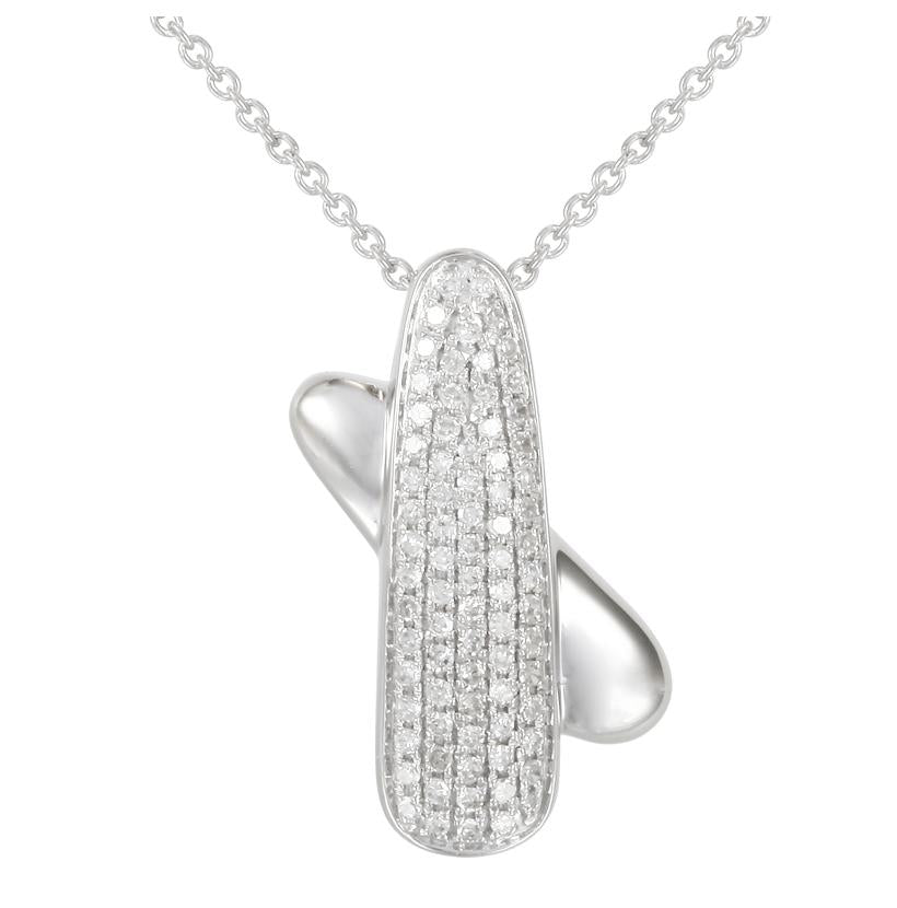 0.27 Ctw Diamond 14k White Gold Womens Diamond Necklace Pendant With 16 Inch Chain