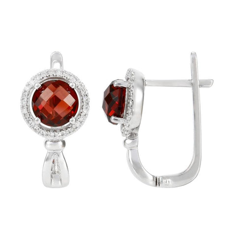 14k White Gold Womens Gemstone Earrings