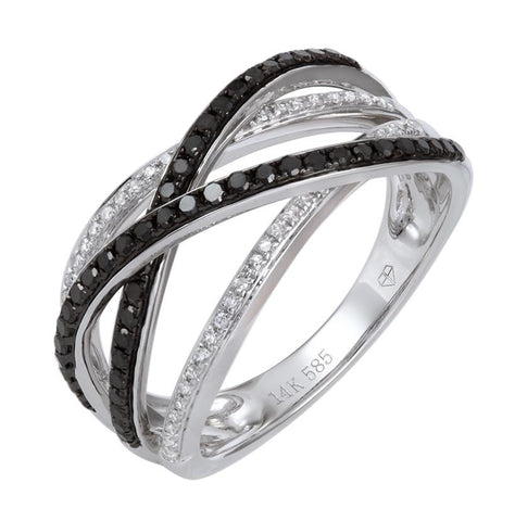 0.49 Ctw Diamond 14k White Gold Womens Diamond Ring