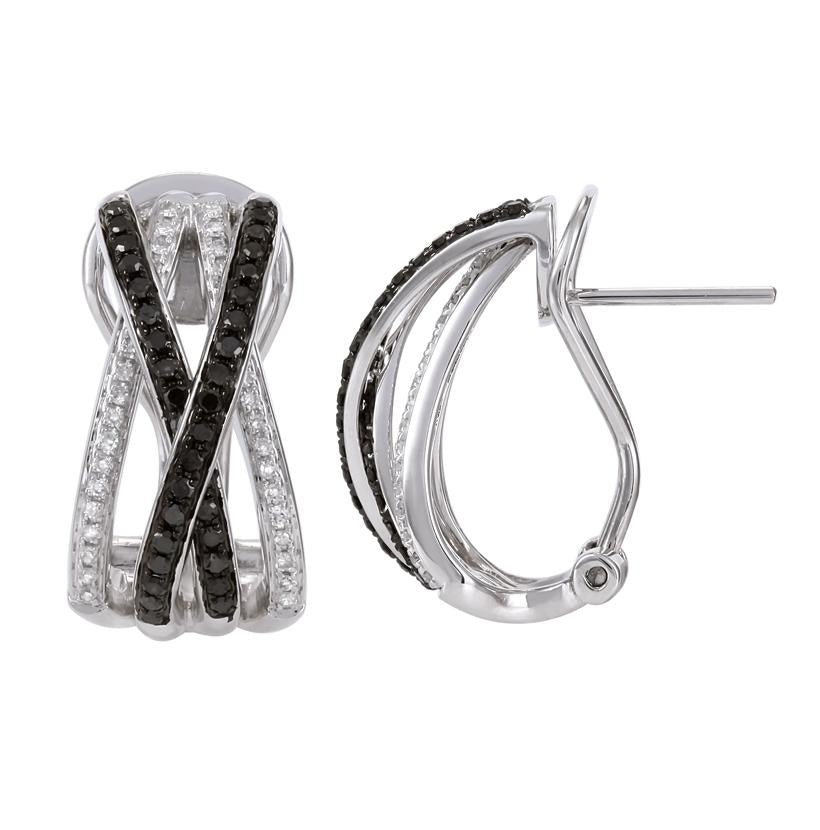 0.68 Ctw Diamond 14k White Gold Womens Diamond Earrings