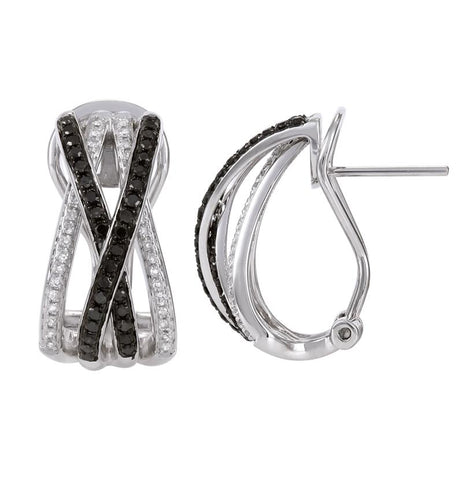 0.68 Ctw Diamond 14k White Gold Womens Diamond Earrings