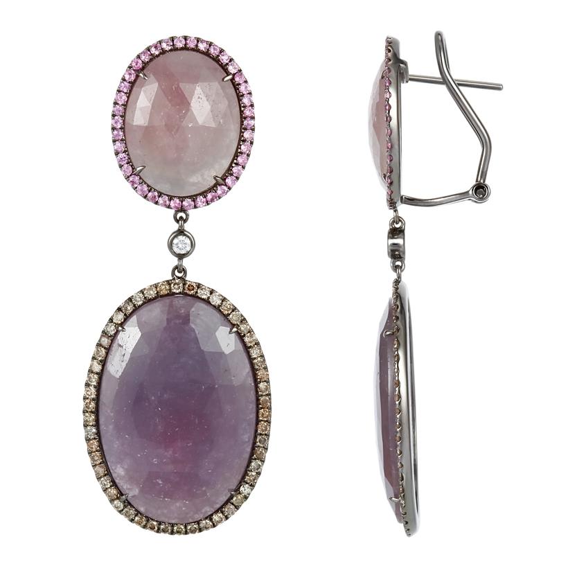 18k White Gold Womens Gemstone Earrings