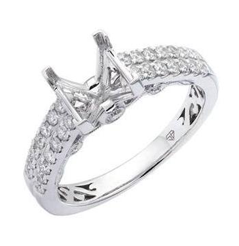 White Silver Silver Cubic Zirconium  Round Shape Womens Ring