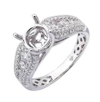 White Silver Silver Cubic Zirconium  Round Shape Womens Ring