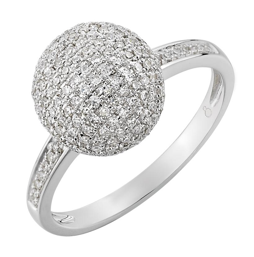 0.47 Ctw Diamond 14k White Gold Round Shape Womens Diamond Ring