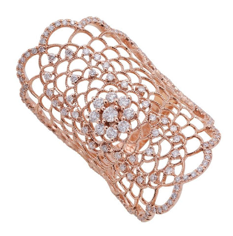 0.95 Ctw Diamond 14k Rose Gold Round Shape Womens Diamond Ring