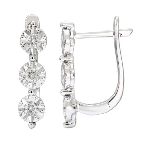 0.24 Ctw Diamond 14k White Gold Round Shape Womens Diamond Earrings