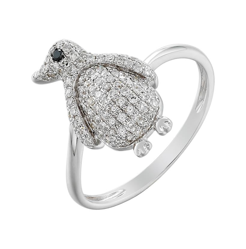 0.28 Ctw Diamond 14k White Gold Round Shape Womens Diamond Ring