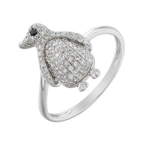 0.28 Ctw Diamond 14k White Gold Round Shape Womens Diamond Ring