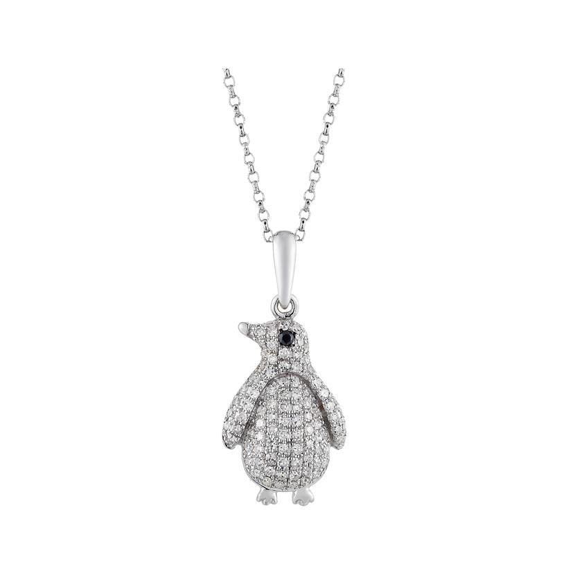 0.28 Ctw Diamond 14k White Gold Round Shape Womens Diamond Necklace Pendant With 16 Inch Chain