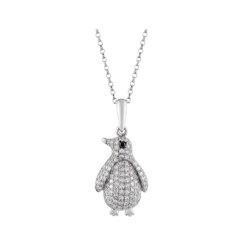 0.28 Ctw Diamond 14k White Gold Round Shape Womens Diamond Necklace Pendant With 16 Inch Chain