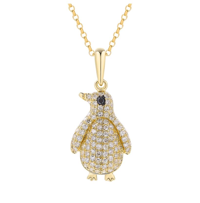 0.29 Ctw Diamond 14k Yellow Gold Round Shape Womens Diamond Necklace Pendant With 16 Inch Chain