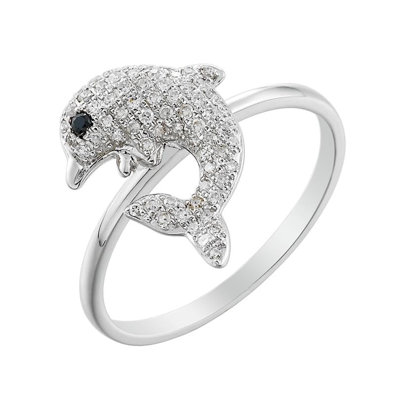 0.19 Ctw Diamond 14k White Gold Round Shape Womens Diamond Ring