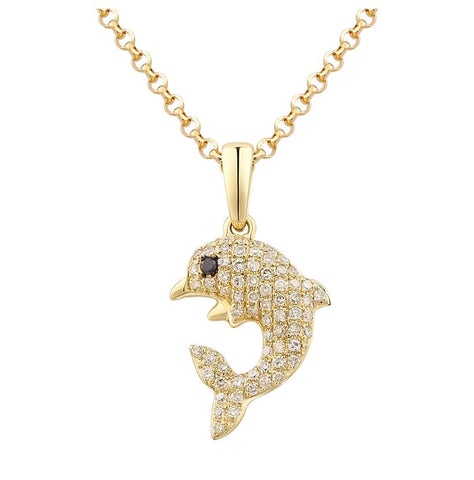 0.21 Ctw Diamond 14k Yellow Gold Round Shape Womens Diamond Necklace Pendant With 16 Inch Chain