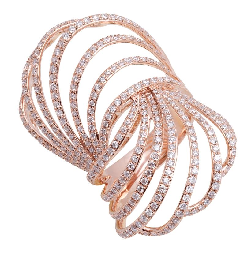 1.68 Ctw Diamond 14k Rose Gold Round Shape Womens Diamond Ring