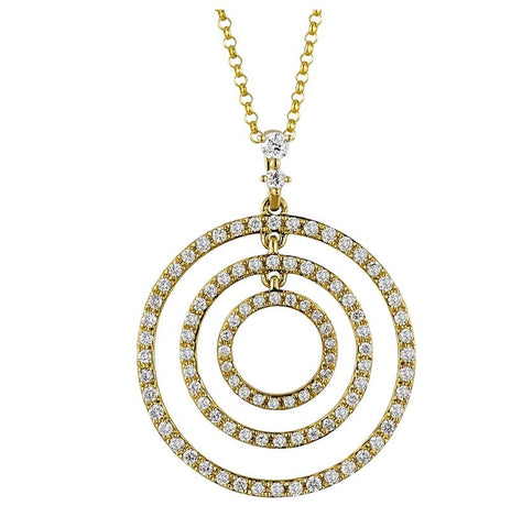 0.48 Ctw Diamond 14k Yellow Gold Round Shape Womens Diamond Necklace Pendant With 16 Inch Chain