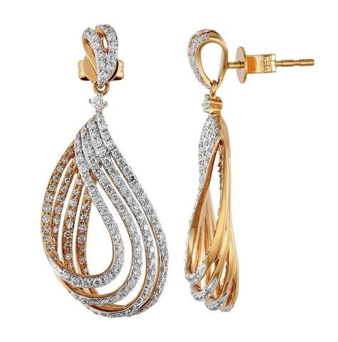 1.46 Ctw Diamond 14k Rose Gold Round Shape Womens Diamond Earrings