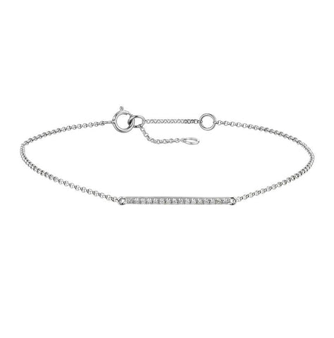 0.05 Ctw Diamond 14k White Gold Round Shape Womens Diamond Bracelet