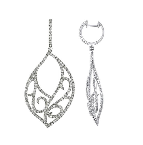 2.79 Ctw Diamond 14k White Gold Round Shape Womens Diamond Earrings