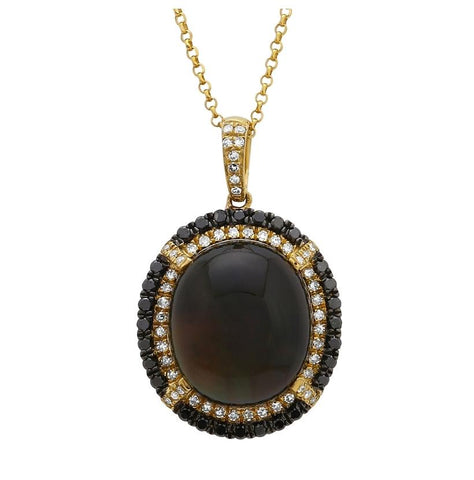 0.43 Ctw Diamond 14k Yellow Gold Topaz Round Shape Womens Gemstone Necklace Pendant With 16 Inch Chain