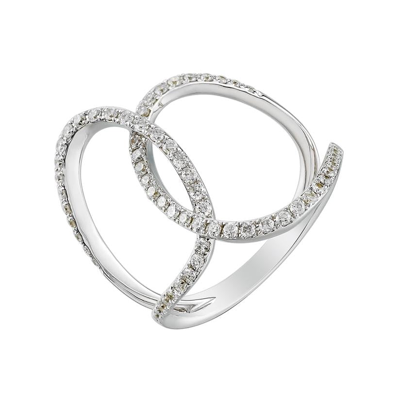 0.43 Ctw Diamond 14k White Gold Round Shape Womens Diamond Ring