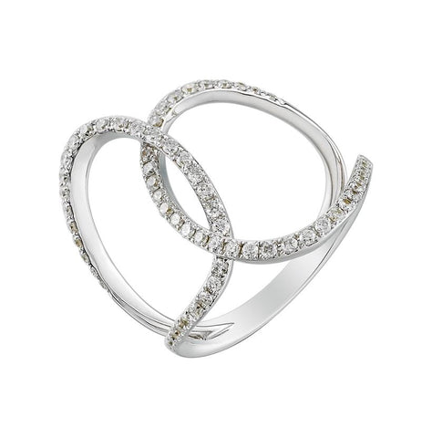 0.43 Ctw Diamond 14k White Gold Round Shape Womens Diamond Ring