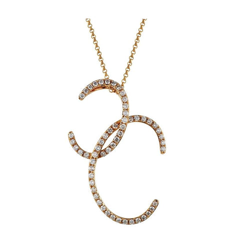 0.4 Ctw Diamond 14k Rose Gold Round Shape Womens Diamond Necklace Pendant With 16 Inch Chain