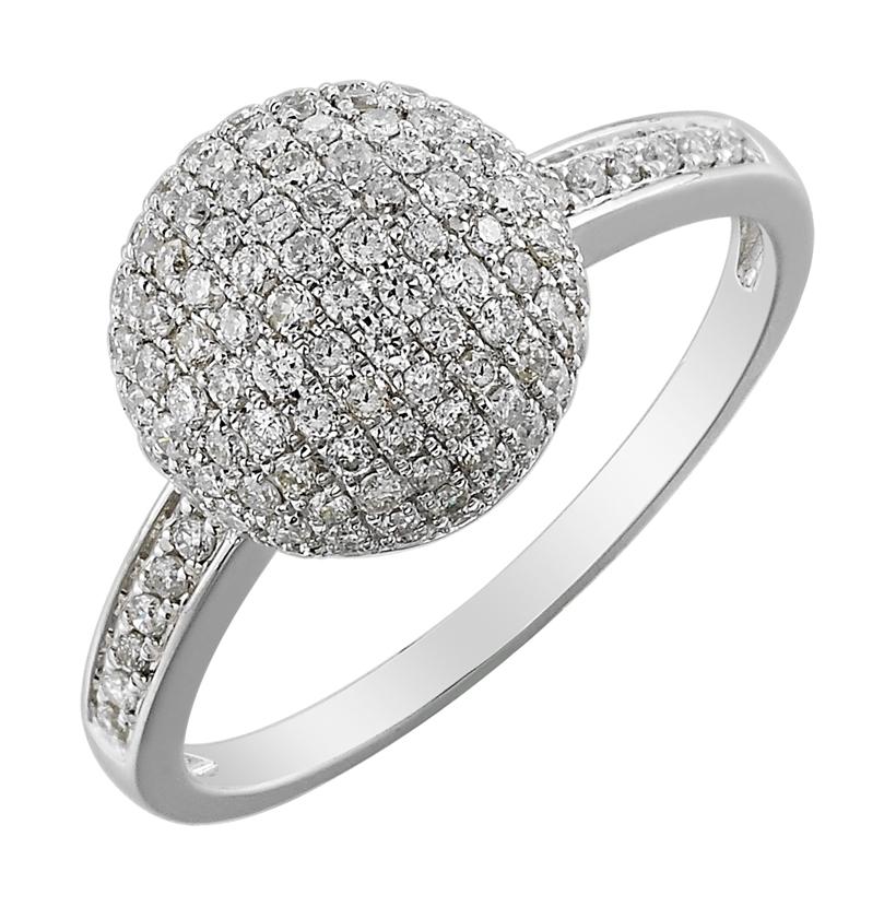 0.7 Ctw Diamond 14k White Gold Round Shape Womens Diamond Ring