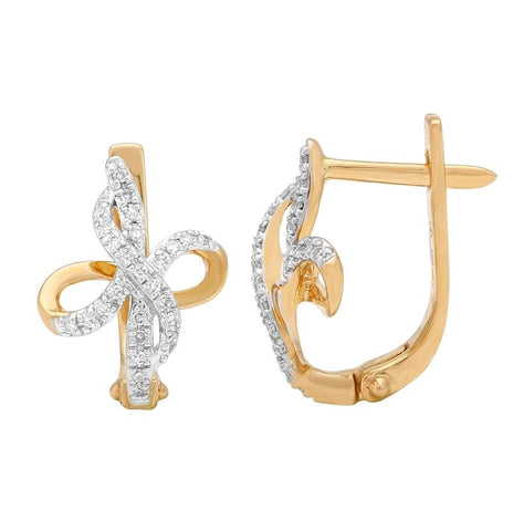 0.21 Ctw Diamond 14k Rose Gold Round Shape Womens Diamond Earrings