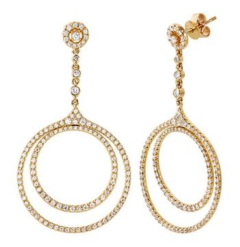 1.23 Ctw Diamond 14k Yellow Gold Round Shape Womens Diamond Earrings