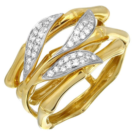 0.19 Ctw Diamond 14k Yellow Gold Round Shape Womens Diamond Ring