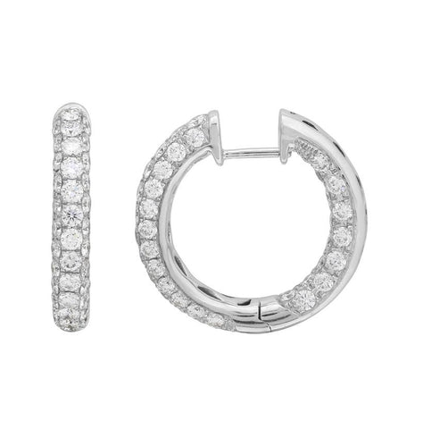 4.64 Ctw Diamond 18k White Gold Round Shape Womens Diamond Earrings