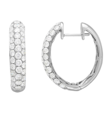 2.99 Ctw Diamond 14k White Gold Round Shape Womens Diamond Earrings