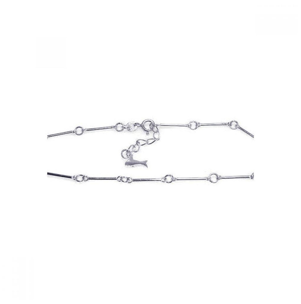 .925 Sterling Silver Multi Cirle Fish Anklet