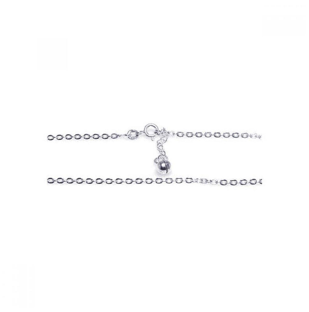 .925 Sterling Silver Oval Link Anklet