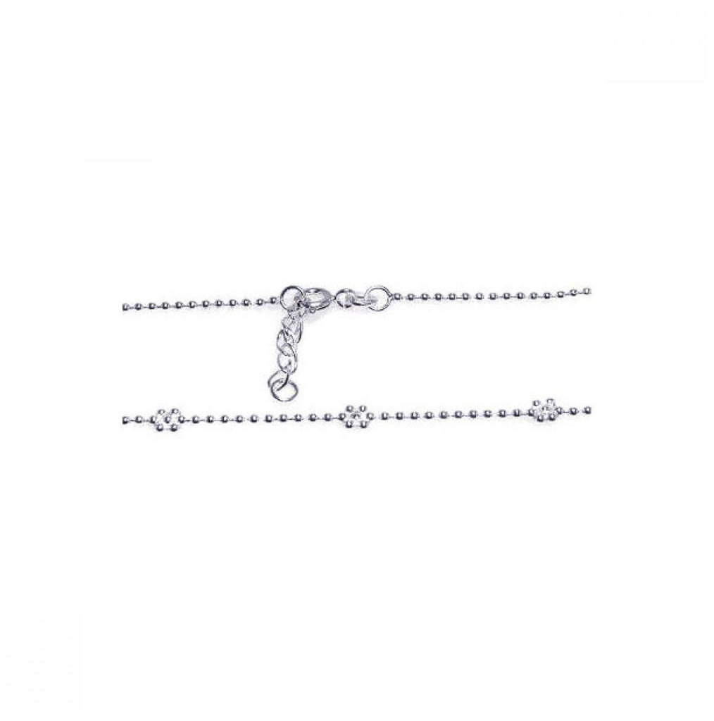 .925 Sterling Silver Bead Anklet