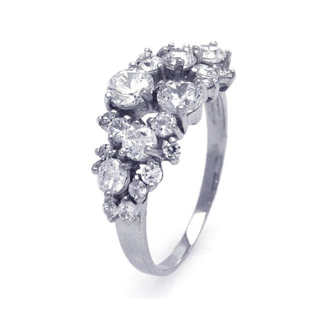 .925 Sterling Silver Rhodium Plated Clear Multi Sized Cz Ring, <b>size: 5</b>