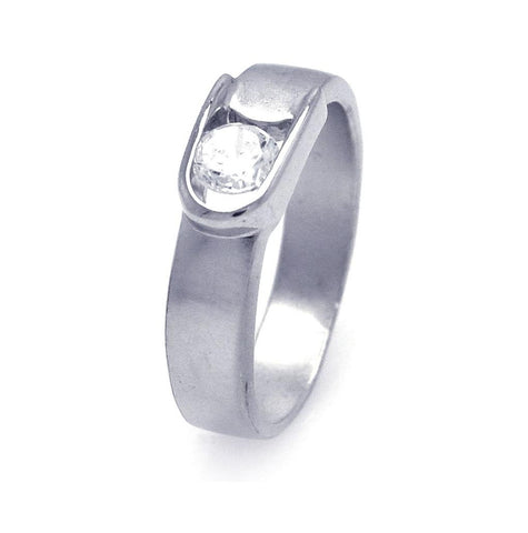 .925 Sterling Silver Rhodium Plated Cz Belt Buckle Ring, <b>size: 5</b>