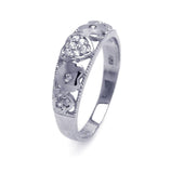 .925 Sterling Silver Rhodium Plated Pave Clear Cz Heart Ring, <b>size: 5</b>