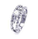 .925 Sterling Silver Rhodium Plated Clear Round & Marquise Cz Ring, <b>size: 5</b>