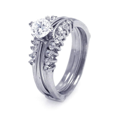 .925 Sterling Silver Rhodium Plated Cz Engagement Antique Ring, <b>size: 5</b>