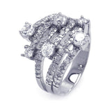 .925 Sterling Silver Rhodium Plated Multiple Sized Clear Cz Wrap Ring, <b>size: 5</b>